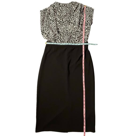 Express Black & White Animal Print Mock Neck Midi Dress Size M - Picture 6 of 8